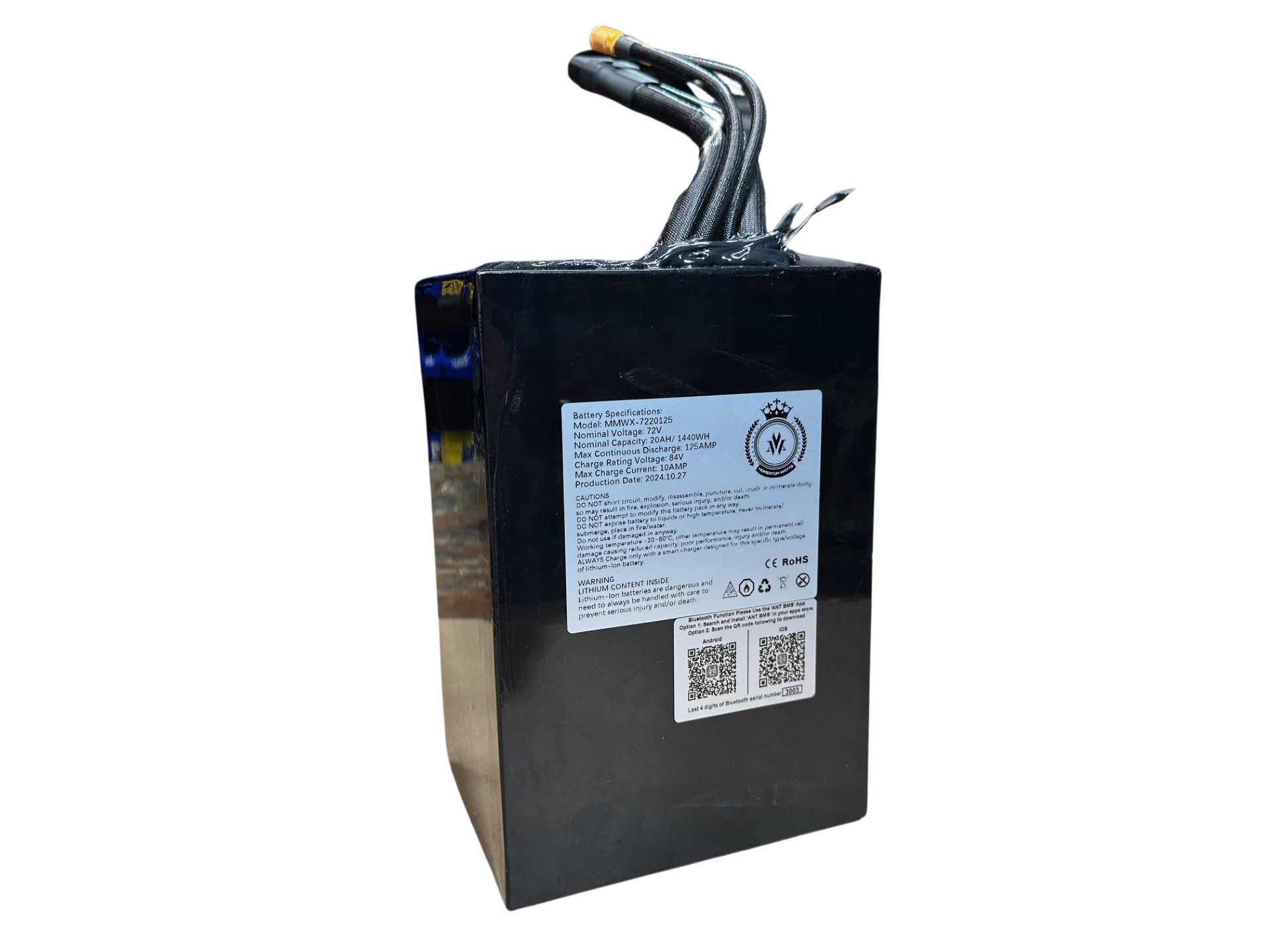 72V Lithium Battery for Razor MX500/MX650/SX500/RSF650 (125AMP/20AH)