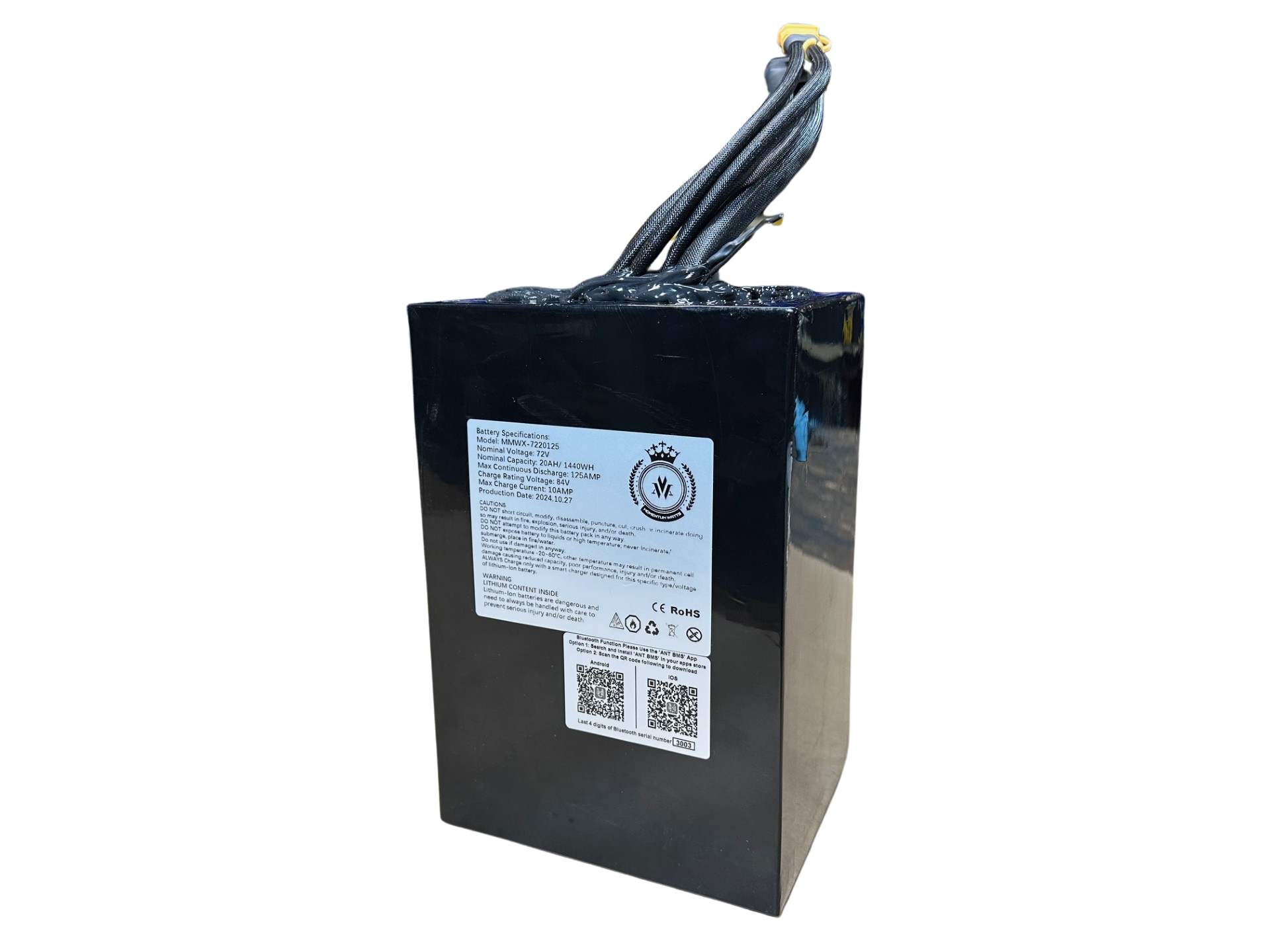 72V Lithium Battery for Razor MX500/MX650/SX500/RSF650 (125AMP/20AH)